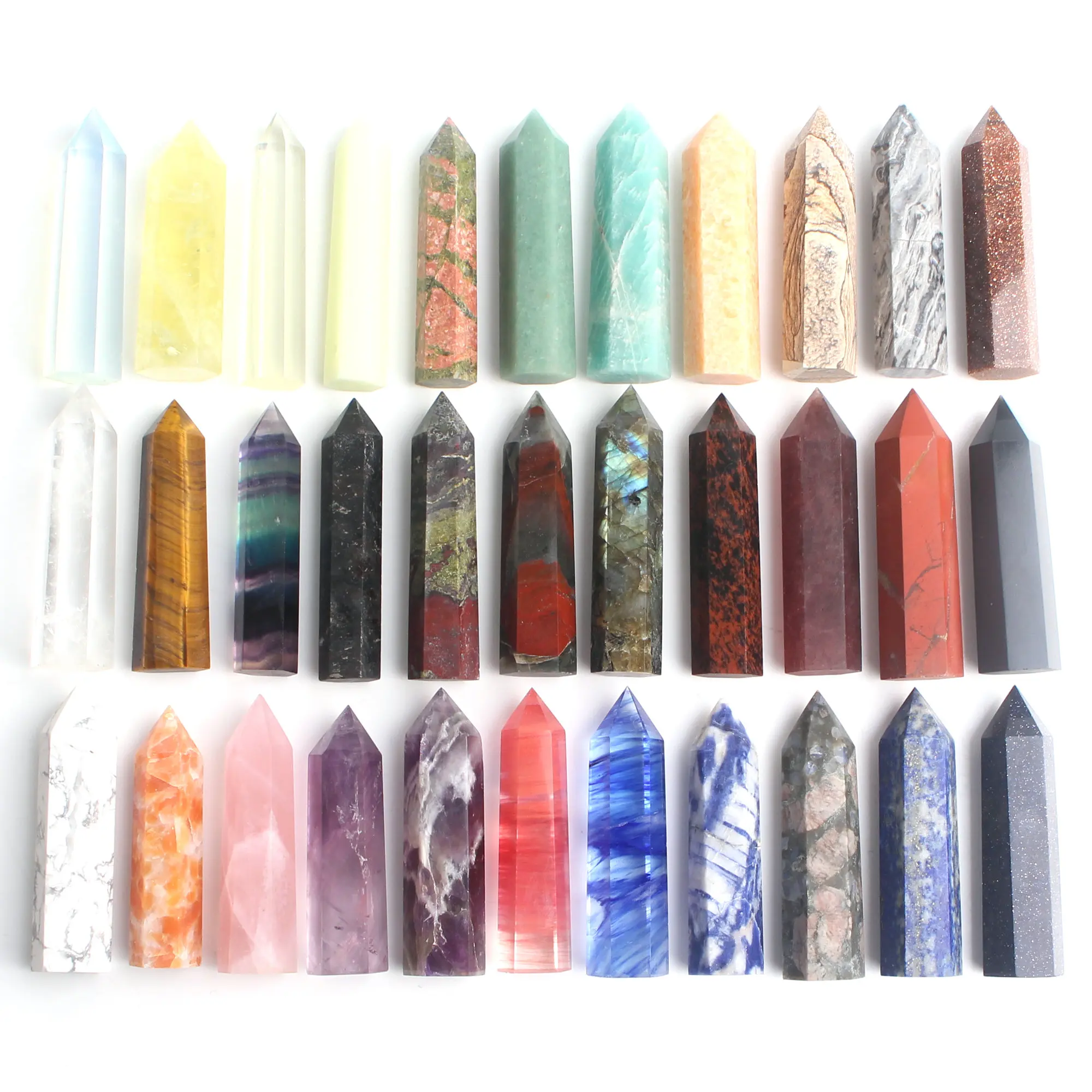 1 шт. Хрустальный обелиск точка палочка ювелирные изделия красочный флюорит