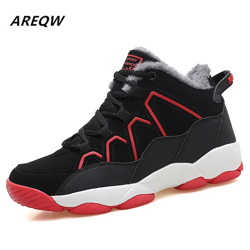 Черные Теплые зимние мужские ботинки уличные ботильоны Мужская зимняя Рабочая