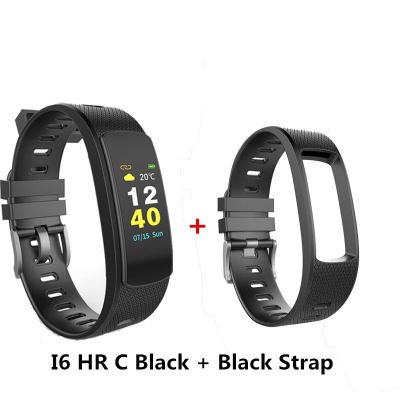 IWOWNFit I6 HR C с цветным экраном монитор сердечного ритма умный браслет с фитнес-трекером спортивный умный Браслет - Цвет: add black strap