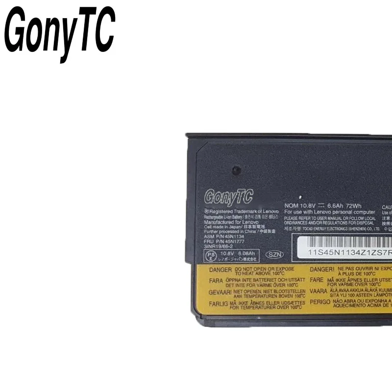 GONYTC 45N1134 10,8 V 72wh X240 Батарея для lenovo ThinkPad T440S T440 X240 S440 S540 45N1125 45n1135 68
