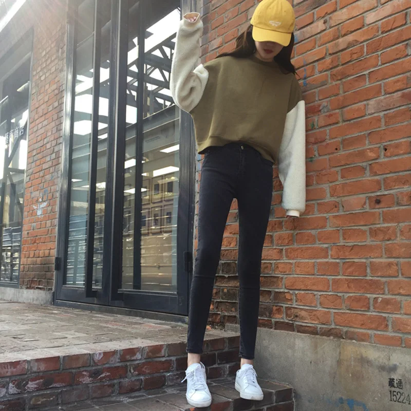 Джинсы Женские однотонные облегающие элегантные s джинсы карандаш до щиколотки