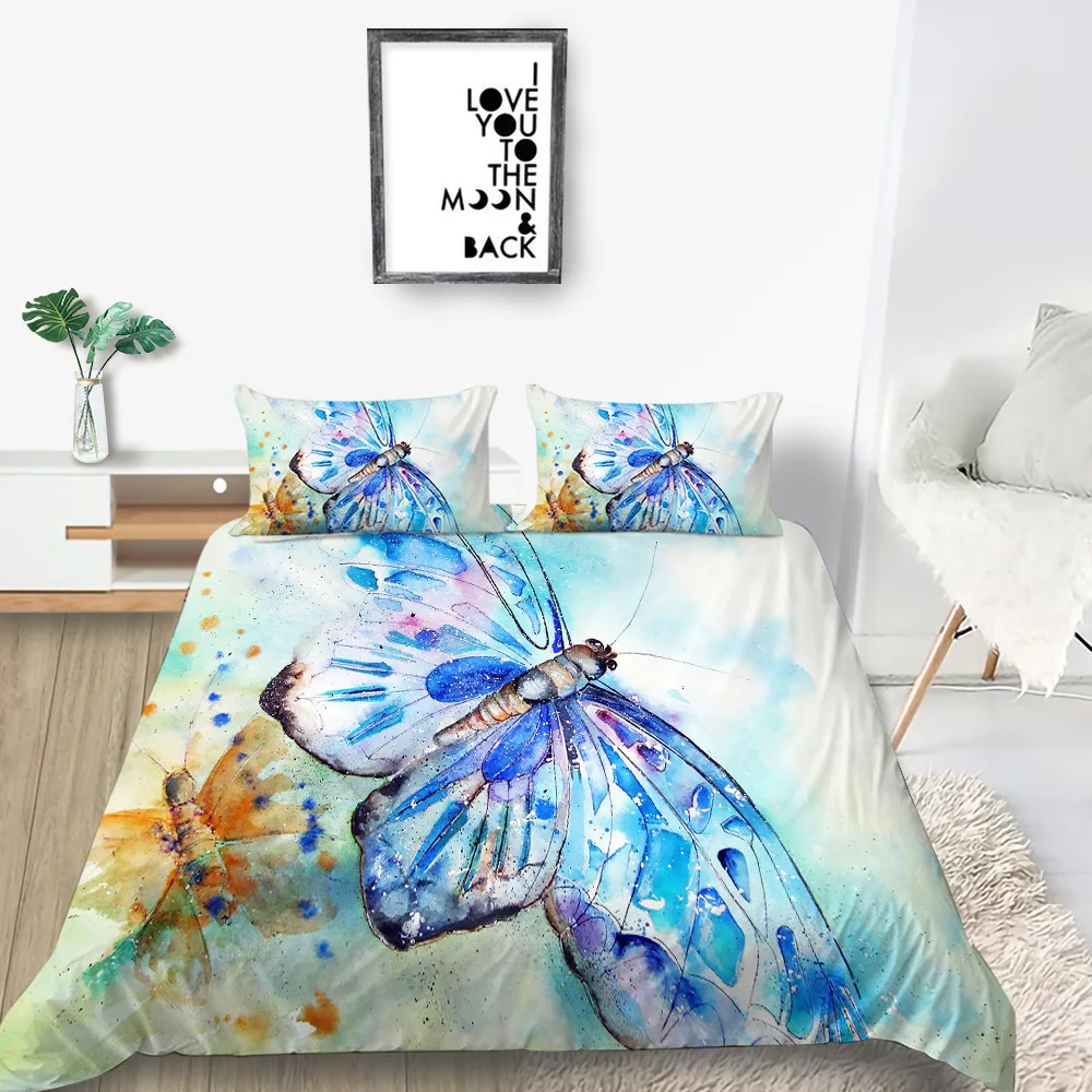 Комплект постельного белья с рисунком бабочек Королевский художественный