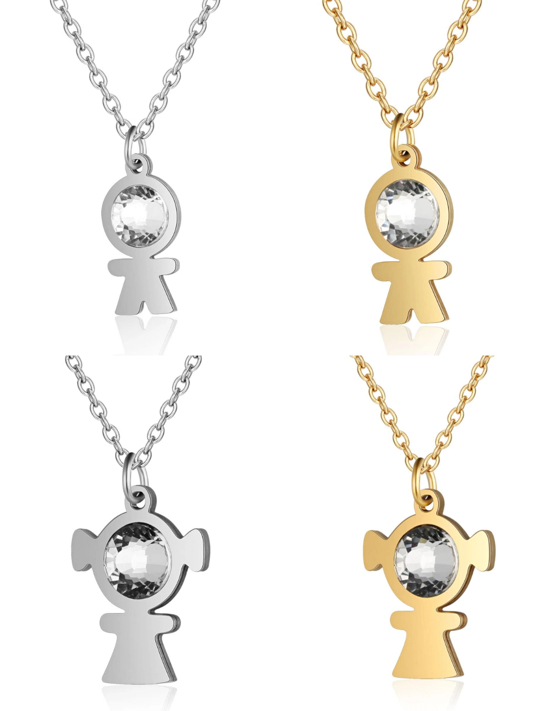 Модное большое хрустальное ожерелье из 100% нержавеющей стали для мальчиков и