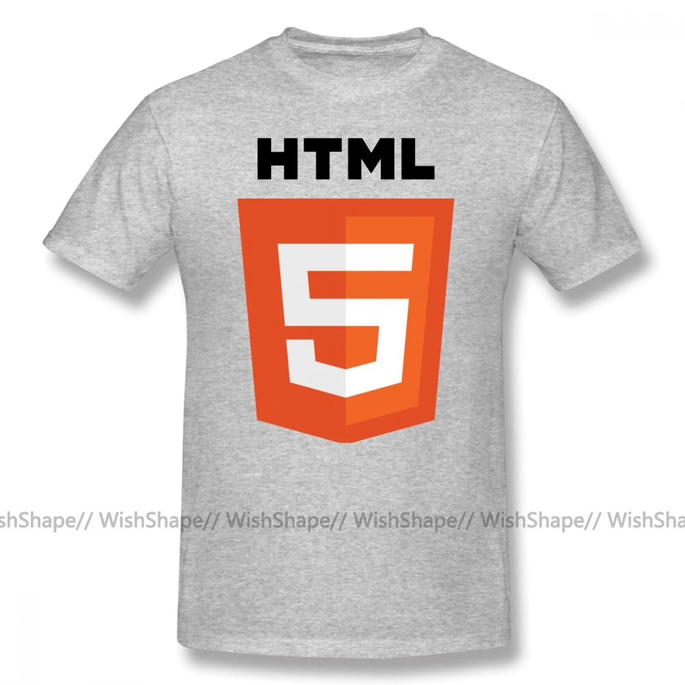 Html футболка для мужчин с буквенным принтом футболки графическим Мужская Базовая