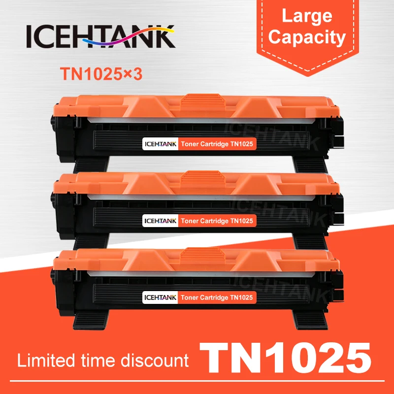 ICEHTANK 3PCS Compatible toner cartridge TN 1025 tn1025 for Brother HL-1110 1111 1112 1210 MFC-1810 1815 1816 DCP-1510 Printer