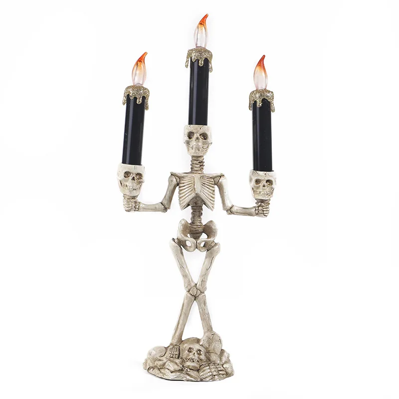 

Halloween skull head lamp Candlestick light candle lamp Ghost Festival bar party atmosphere scene decoration