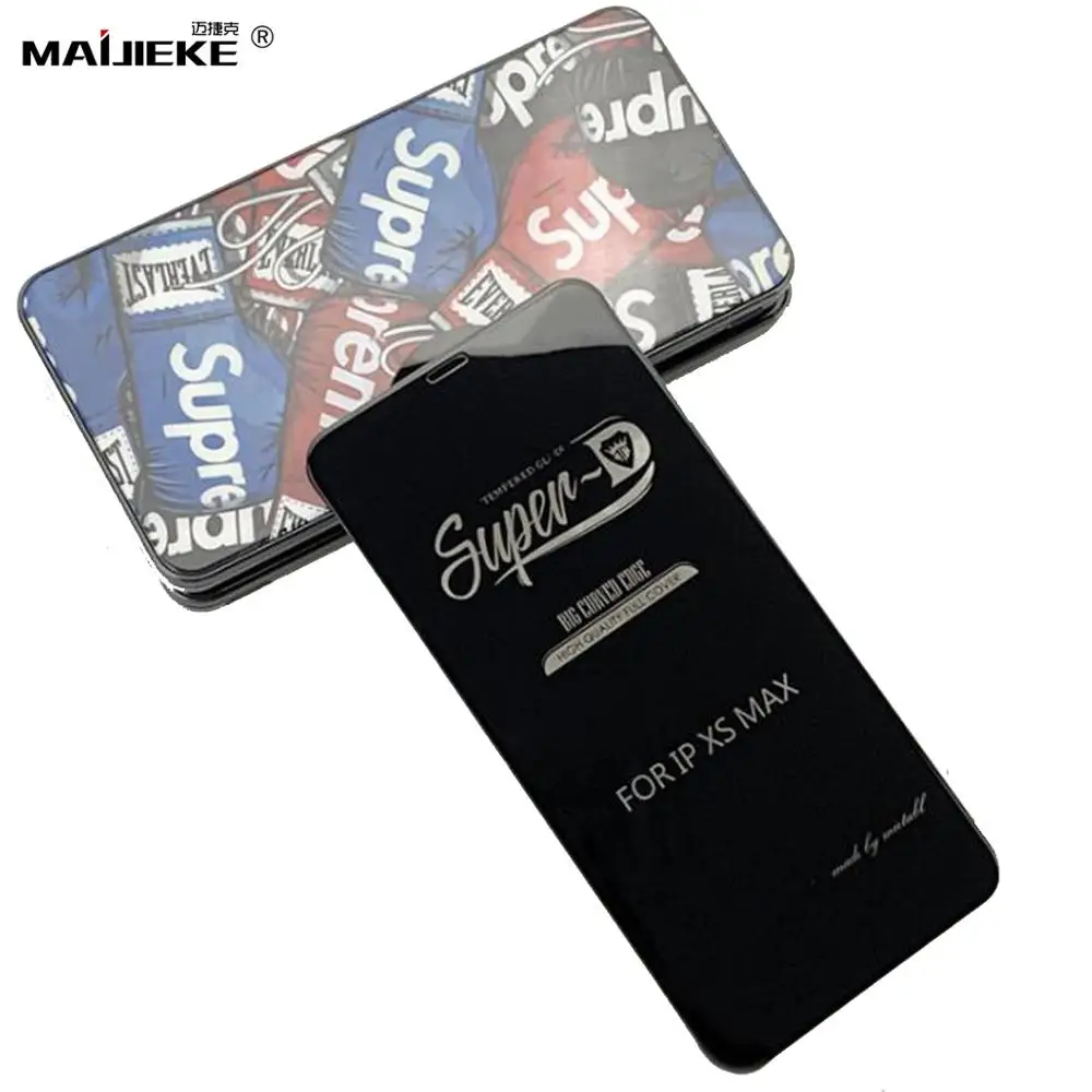 Супер D Большой изогнутый край Полный Клей закаленное стекло для iPhone X Xr Xs max 6 plus 6s 7