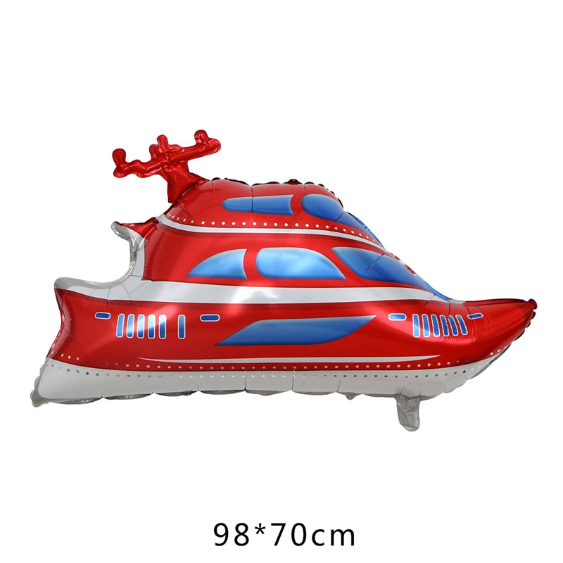 Алюминиевый воздушный шар в форме автомобиля, школьный автобус, поезд, танк, экскаватор, самолет, globos, детский подарок, вечерние воздушные шары для украшения на день рождения - Цвет: Speedboat
