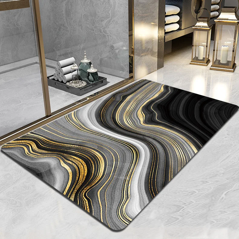 

Bathroom Non-Slip Mat Faux Diatom Mud Water Absorption Home Floor Rugs Modern Area Mat Rectangle Carpets Home Decor Gifts