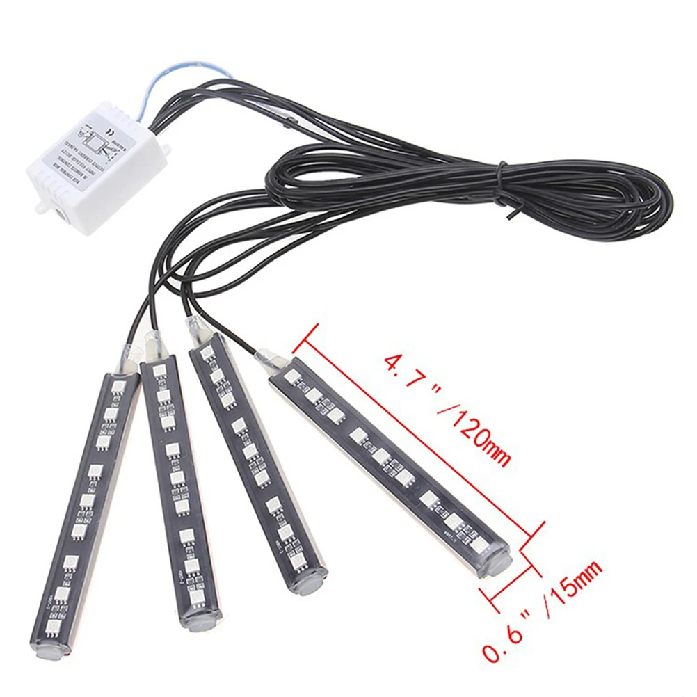 Светодиодная ленсветильник 4 в 1 для салона автомобиля с беспроводным пультом