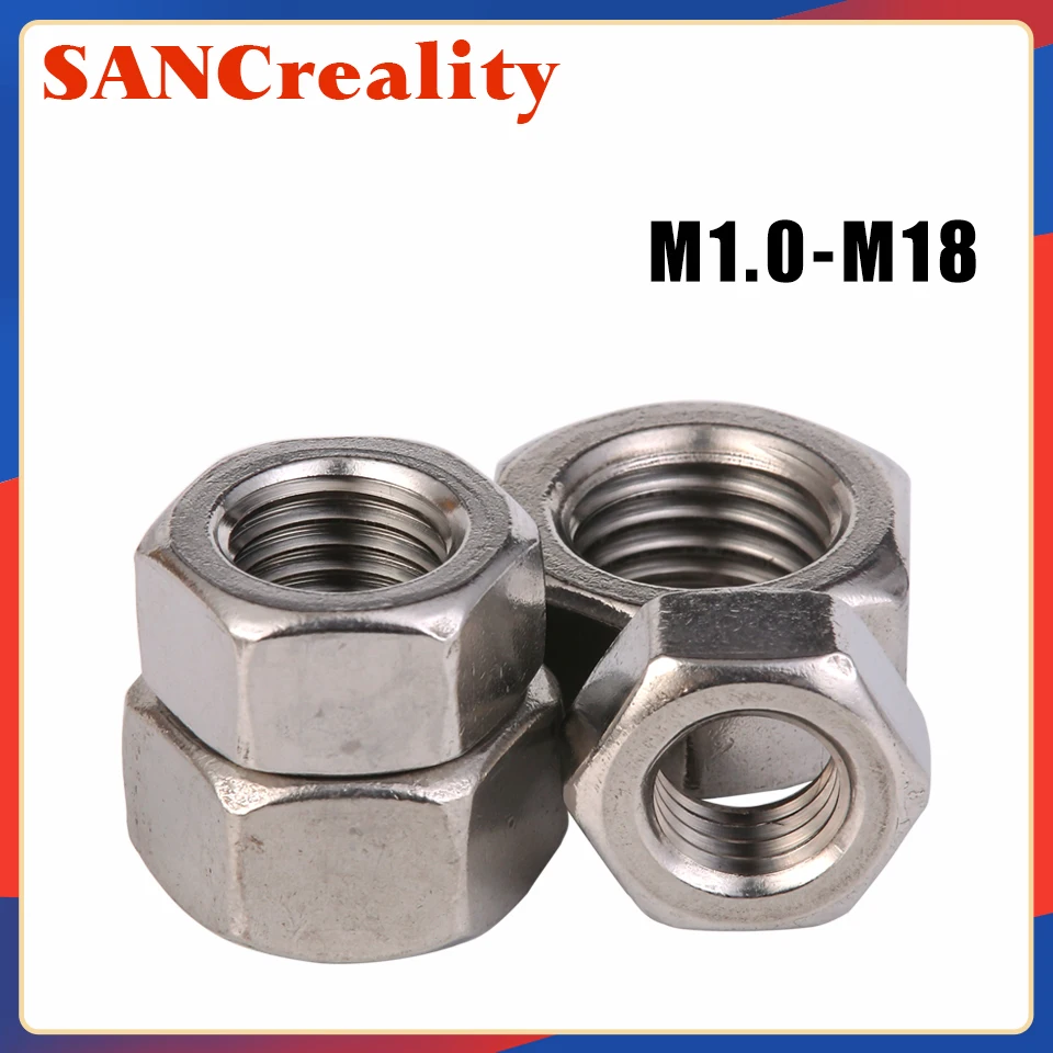 

1-50pcs A2 304 Stainless Steel Hex Hexagon Nut for M1 M1.2 M1.4 M1.6 M2 M2.5 M3 M4 M5 M6 M8 M10 M12 M16 M20 M24 Screw Bolt