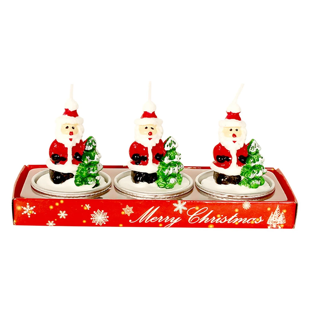 Рождественские свечи 3 шт./компл. парафиновые в виде соснового конуса для