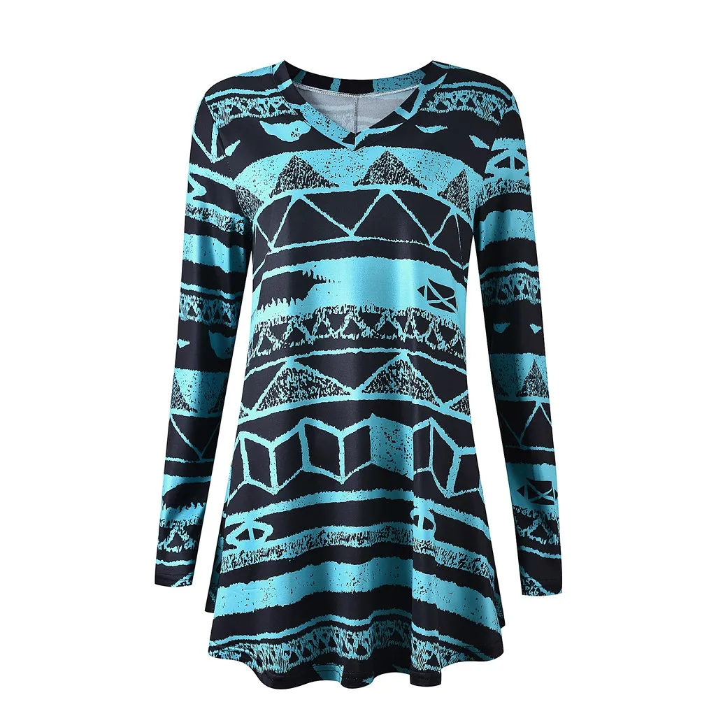 Женская блузка с длинным рукавом и цветочным принтом Повседневная Свободная