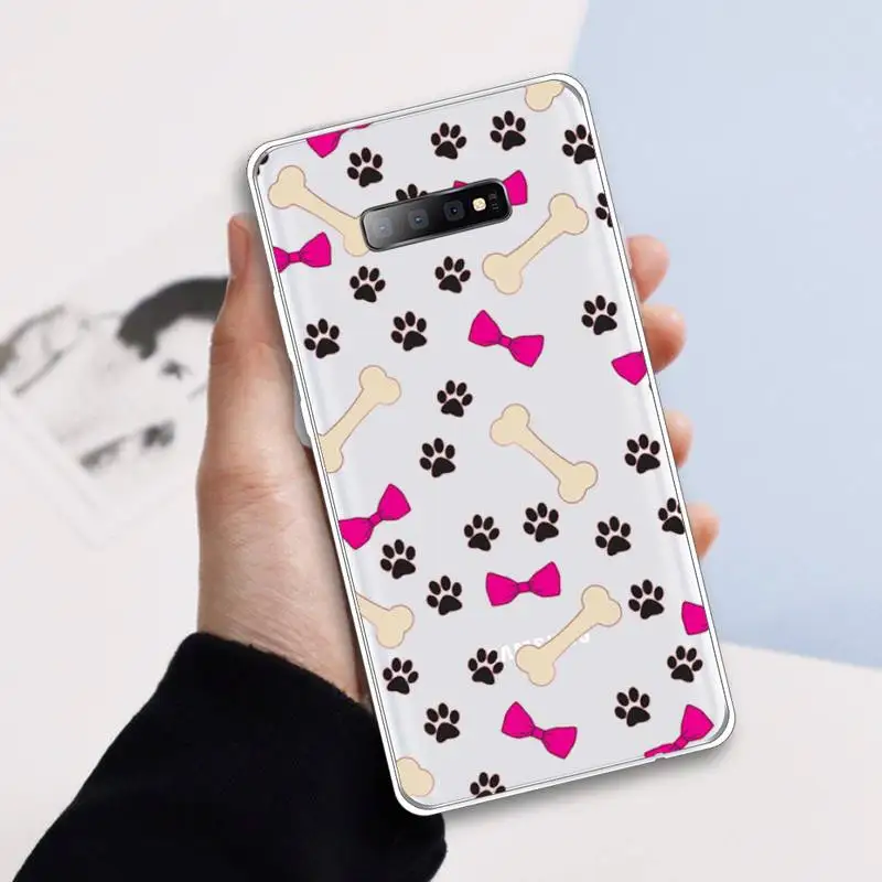 

Dog paw cute Phone Case Transparent For Samsung Galaxy A 71 21s S note 8 9 10 plus 20 ultra