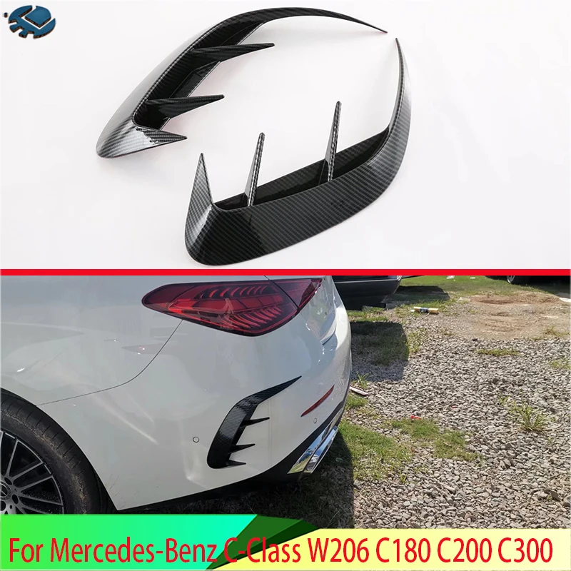 

Для Mercedes-Benz C-Class W206 C180 C200 C300 2022 2023 автомобильные аксессуары стильная задняя противотуманная фара из углеродного волокна облицовка