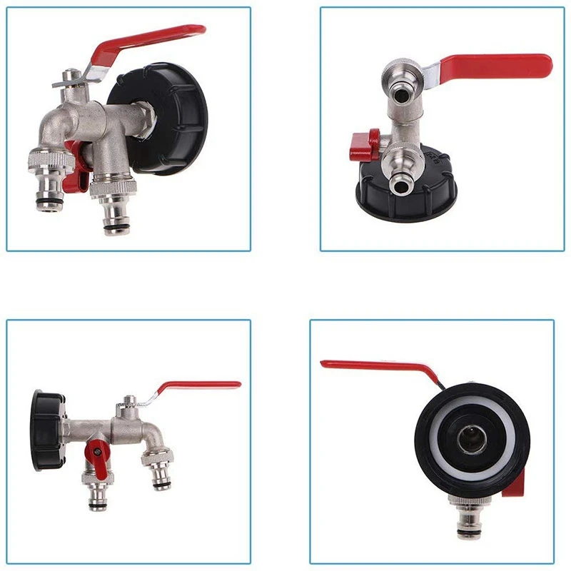 Двойной кран 1000 литровый IBC разъем для резервуара воды адаптер крана замена