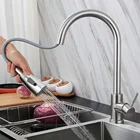 Кухонный выдвижной смеситель с поворотом на 360 градусов, кухонный смеситель для раковины, смеситель с одной ручкой для горячей и холодной воды