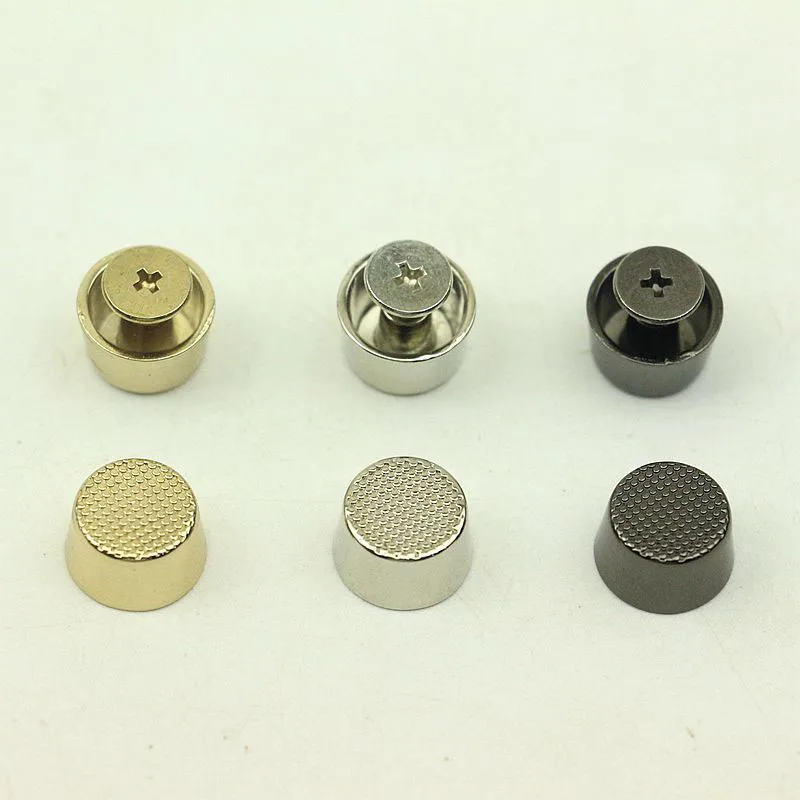 100Pcs 10mm Metal Feet Bucket Shape Screw Back Rivets Studs Nail Stud for Garment Leather Craft Belt Wallet Decoration Parts