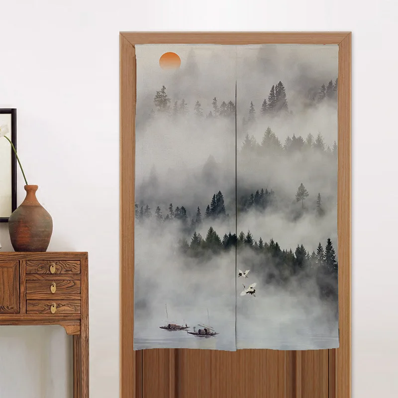 Китайская дверная занавеска с ландшафтом для дома спальни туалета кухни