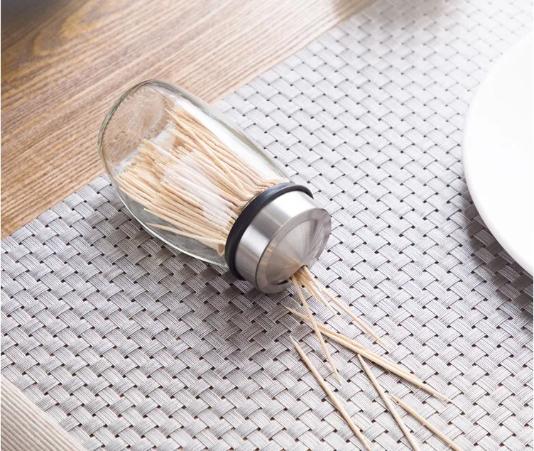 

6PCS/Set Glass+Stainless Steel Condiment Spice Jars Set Pepper Salt Shakers Seasoning Box Kitchen Rotating Seasoning Dispenser