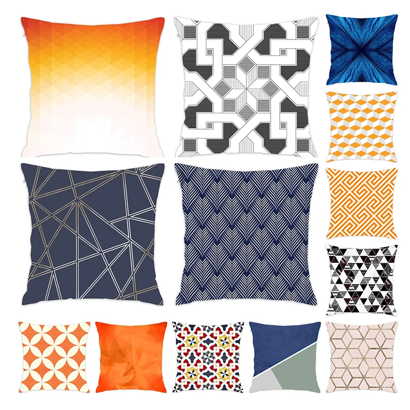 

[Douladou] Modern Geometric Marble Pattern Cushion Cover Patchwork Pillow Cover for Home Chair Decoration Pillowcases45x45CM