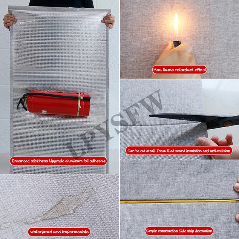 latest linen self adhesive wall cloth wallpaper home bedroom living room tv background wall decor light luxury 3d wall stickers free global shipping