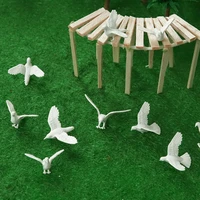 diy miniature model pigeons flying bird toys landscape layout kits for diorama architecture scene making materials 12pcslot