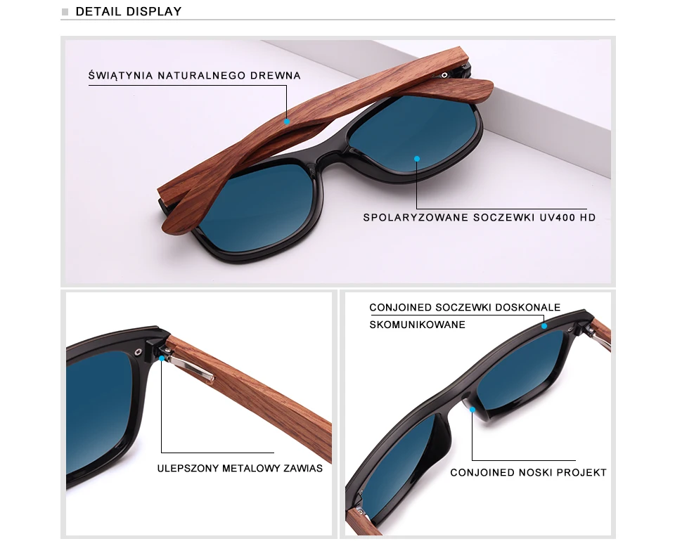 Натуральные деревянные солнечные очки мужские поляризованные солнцезащитные