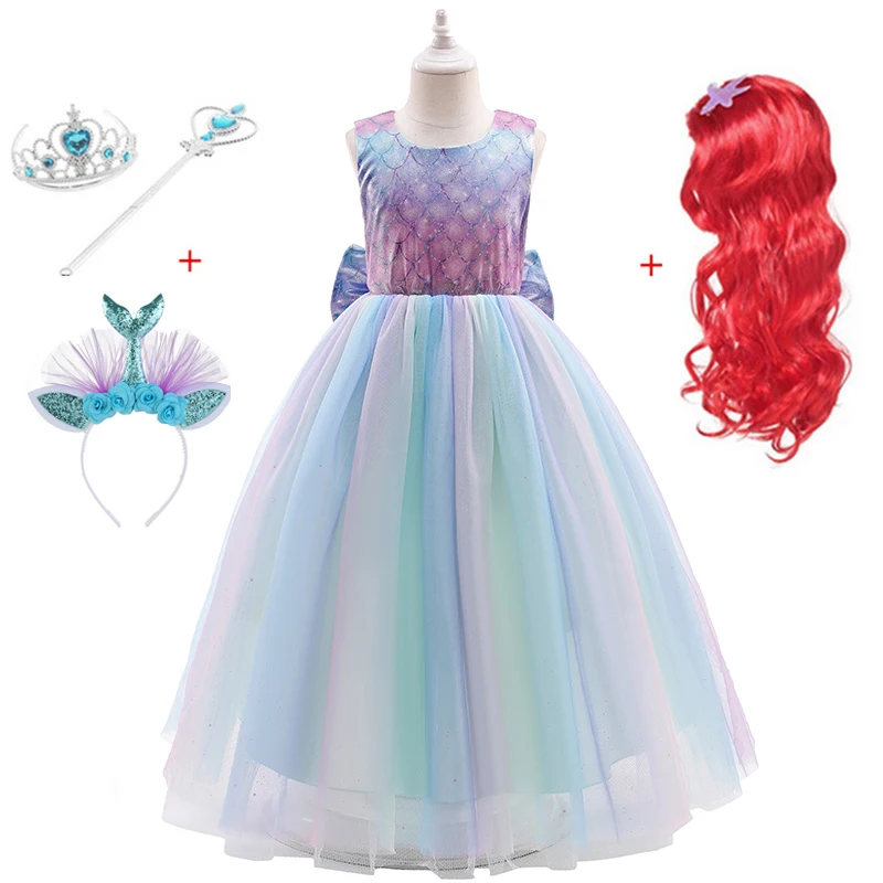 

Girls Birthday Party Princess Dresses Christmas Halloween Cosplay Costumes Baby Mermaid Series Dress Summer Children Clothing