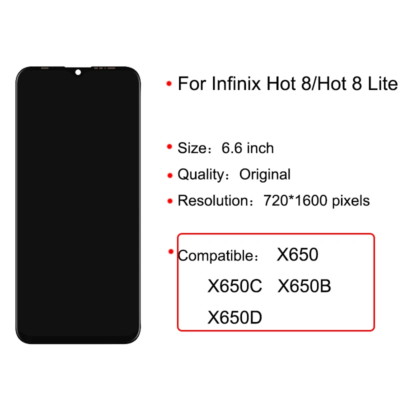 5 шт. ЖК-дисплей для Infinix X650 X650D X650C