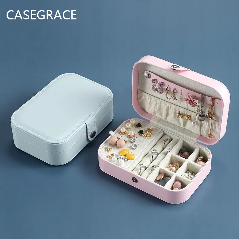 CASEGRACE Luxury Travel Portable Jewelry Box Jewelry Jewelry Earrings Ring Necklace Jewelry Earrings Lipstick Storage Box