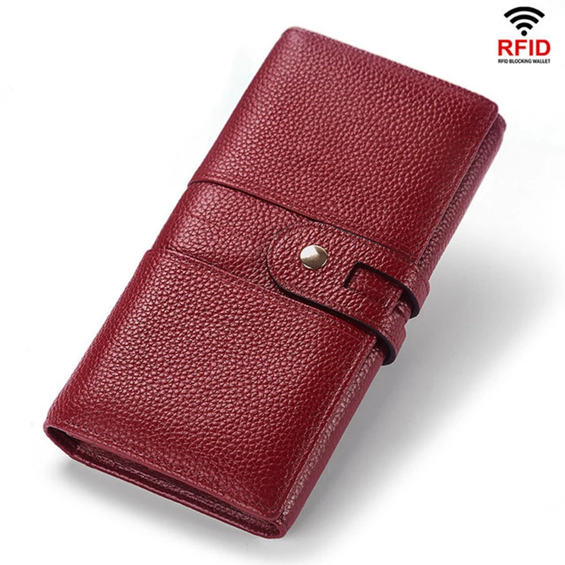 

Women's Fashion Designer Genuine Leather Wallet Long Clutch Hasp Wallets Female Big Capacity Coin Purse Phone Pack Card Holder