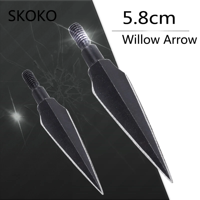 

3/6/12/24/48pc Willow Leaf Arrow Point Compound Recurve Bow Dedicated Arrow Point Outdoor Archery Hunting Arrow
