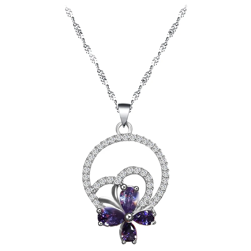 Ayowei Большая распродажа фиолетовый кубический циркон серебряного цвета