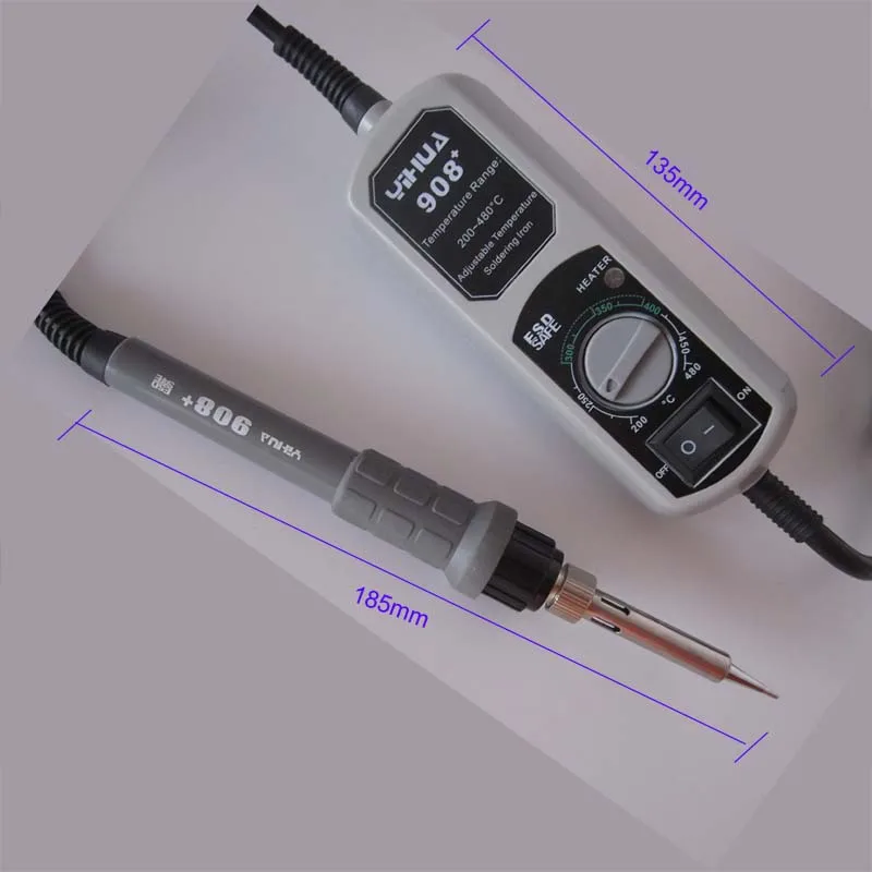 

220V 60W YIHUA 908-plus Portable Thermostat Adjustable Electronic Soldering Iron