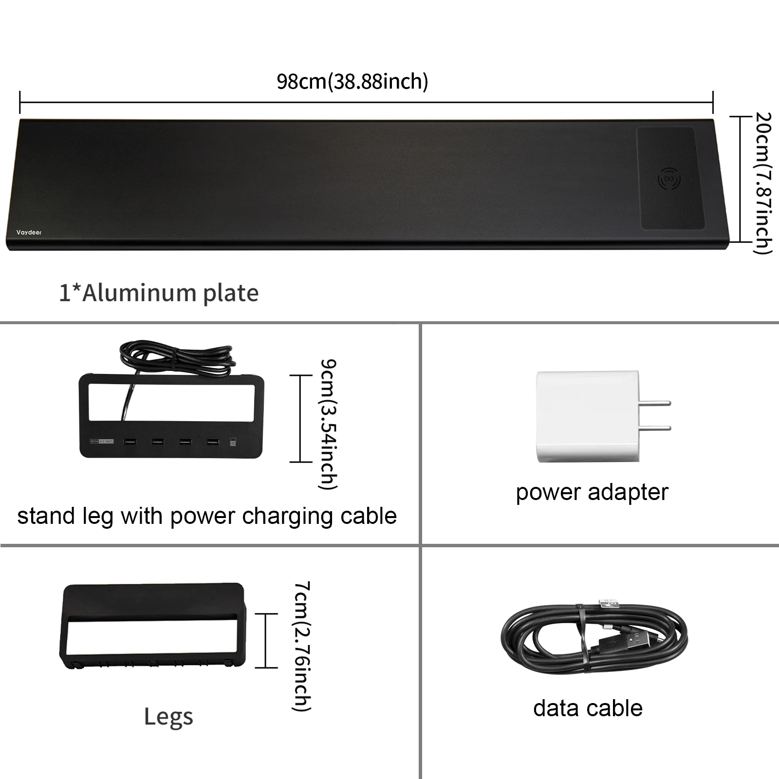 Dual Monitor Stand Aluminum Riser with Wireless Charging and 4 USB 3.0 Hub Ports Space Saving Desk Organizer | Компьютеры и офис