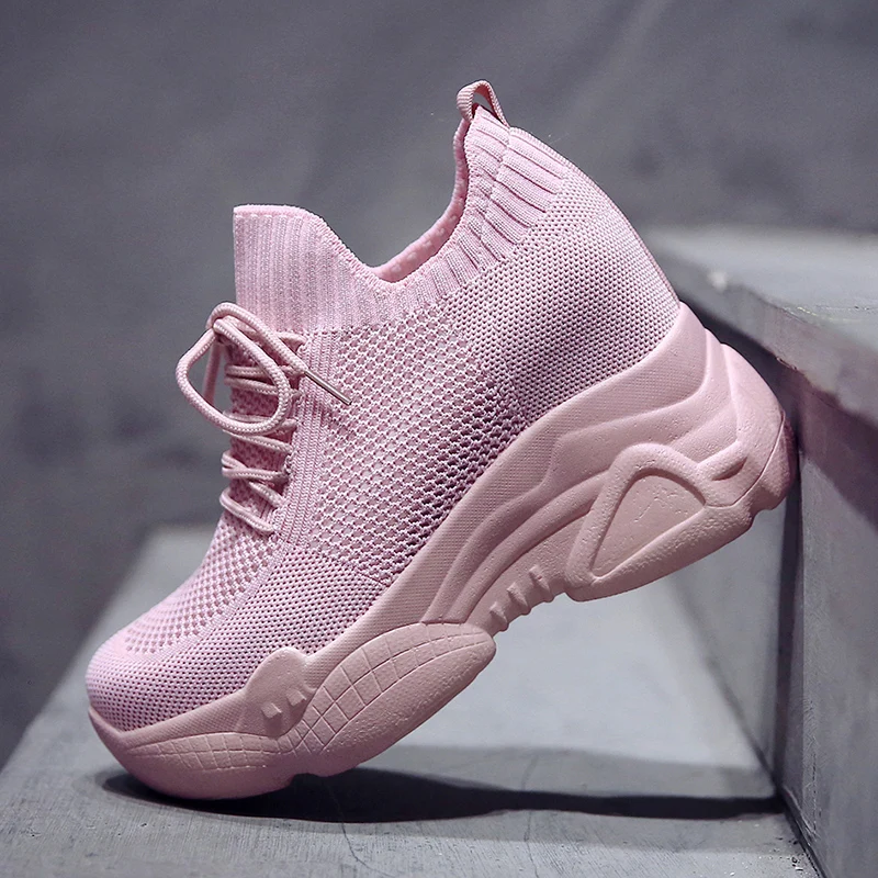 Кроссовки женские осенние на платформе повседневная обувь толстой подошве со