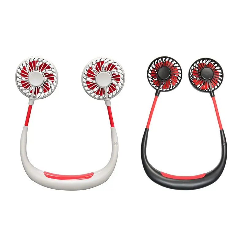 

Hand Free Hanging Neck Fan 4 Speed USB Cooling Fan with Colorful Gradient Light