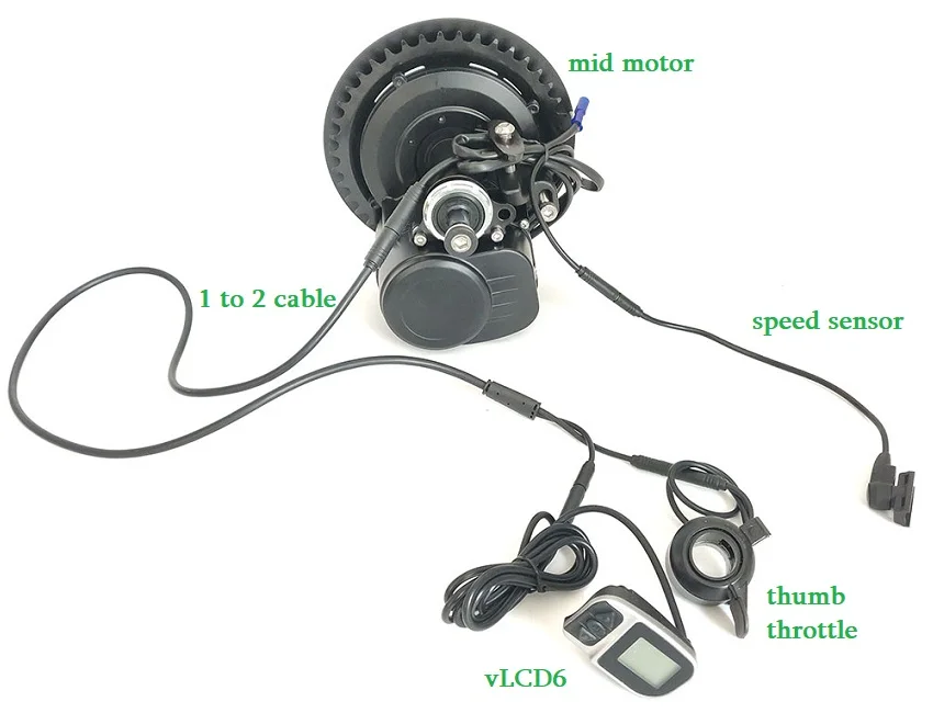 Когда-нибудь TSDZ2 Midmotor V ЖК-дисплей 6 Tongsheng 36 V/48 V 250 W/350 W/500 W электрический велосипед комплект крутящий момент Сенсор ЖК-дисплей дисплей