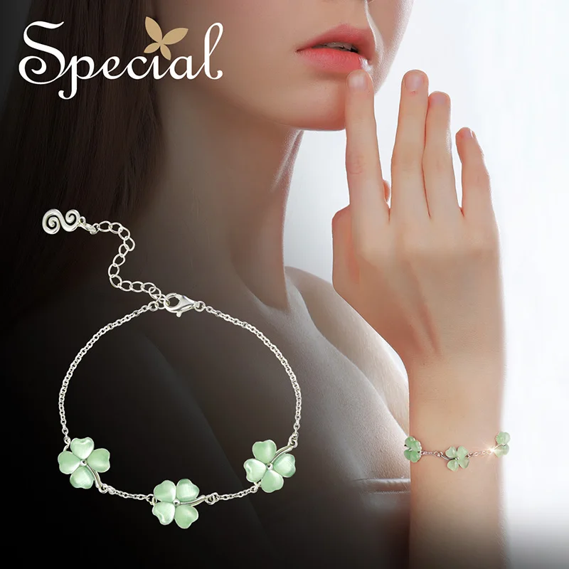 Специальные модные браслеты с клевером из стерлингового серебра 925 пробы