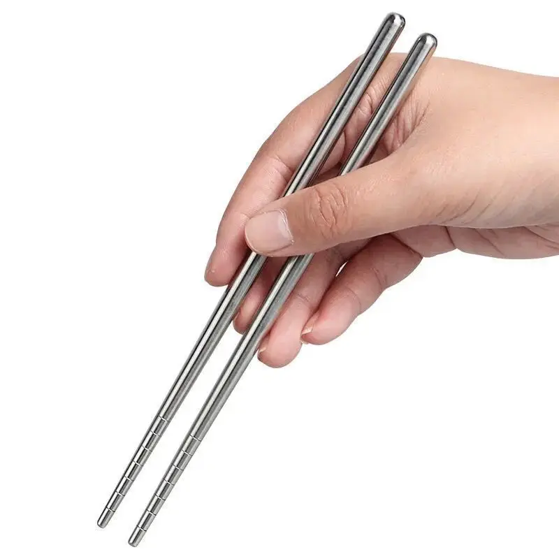 Набор палочек для еды из нержавеющей стали 5 пар металлические Нескользящие