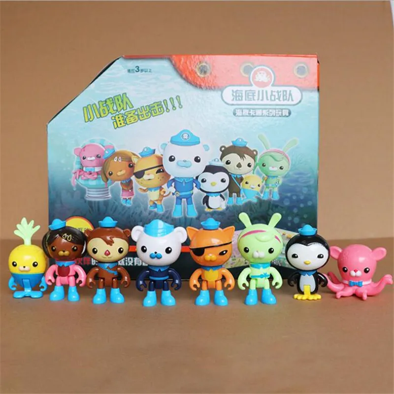 8 шт./компл. Octonauts фигурку игрушки капитан барнакулы Пингвин мини модель куклы