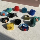 FFLACELL 2021 Новое корейское Ins красочное циркониевое черное кольцо из смолы уксусной кислоты для женщин и девочек ювелирные изделия для вечерние ринки на каждый день