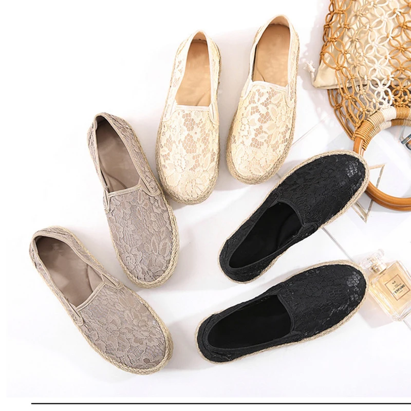 Ta Jiang authentic fashion New soft and comfortable flat shoes net sand embroidered hemp rope rubber outsole beach shoes T6688-1
