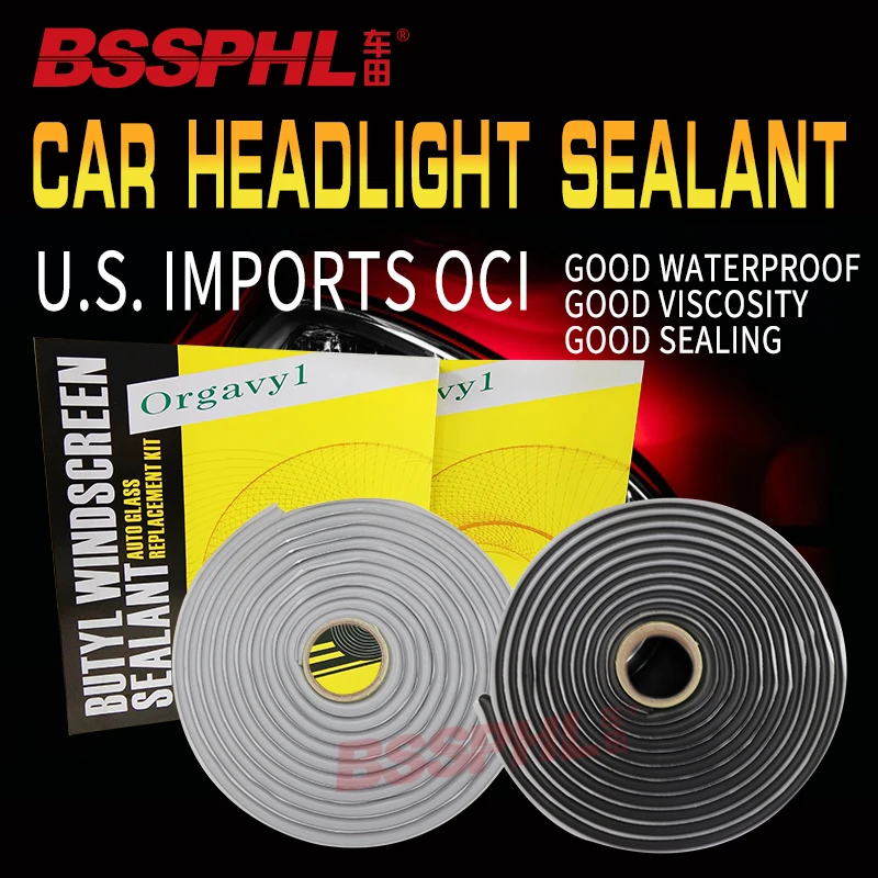 

BSSPHL Headlight Sealant Black Snake Butyl Speaker Windscreen Adhesive Rubber Glue For Sealing Auto Headlamp Cover DIY Retrofit