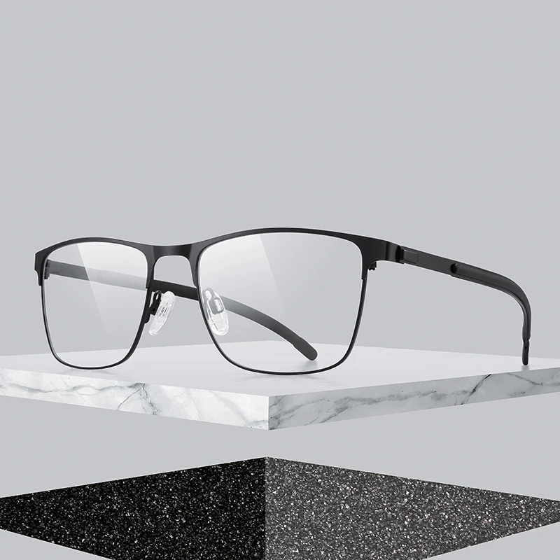 

Мужские ультралегкие квадратные очки MERRYS, дизайнерские оправы для очков из титанового сплава, по рецепту, при близорукости, с противоскольз...