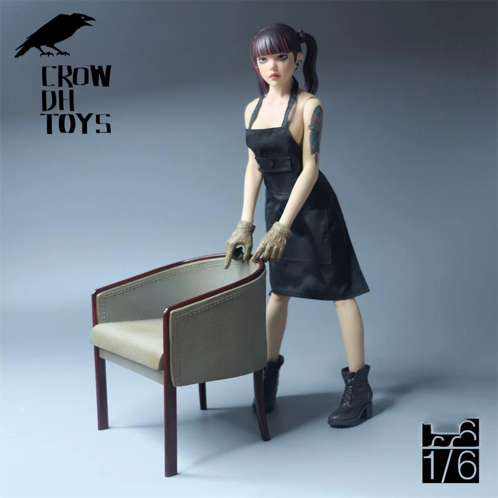 Игрушка Ворона и DH для фанатов Модный черный фартук аксессуар тела 1/6 12 дюймов -