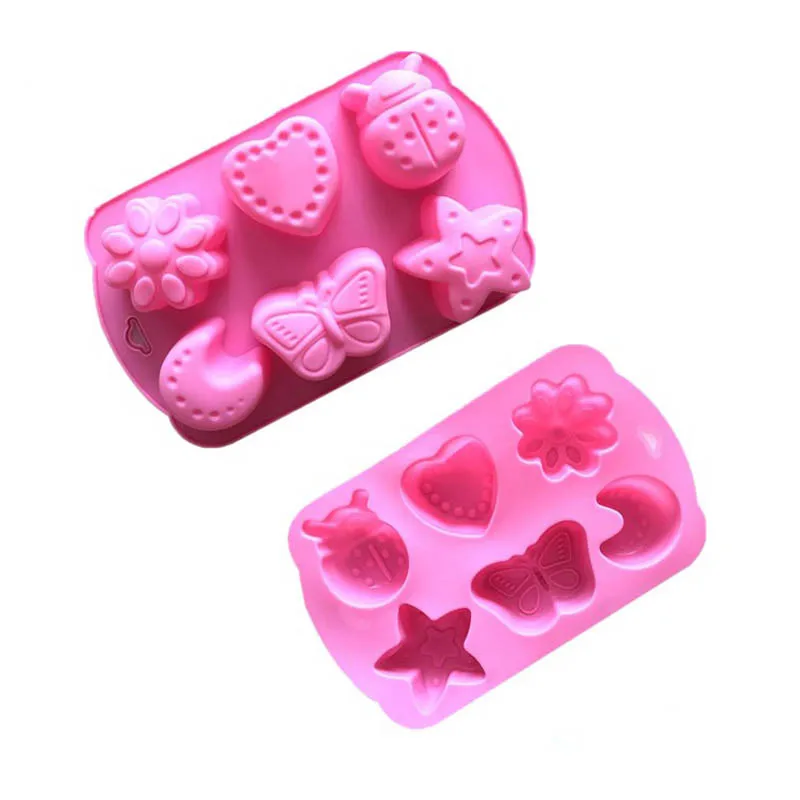 

6 Grid Insect Shape Silicone Soap Mold for Cake Mousse Dessert Decoration Kitchen Tools
