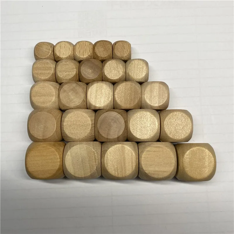 10 шт. D6 6 двухсторонняя пустое дерево кости для вечерние Семья DIY игры печать