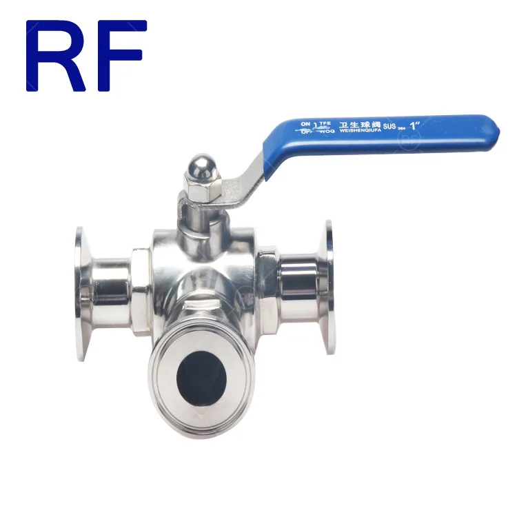 

RF China Sanitary Stainless Steel 304/316L T Type TC Manual 3/4 Inch Three Way Ball Valve